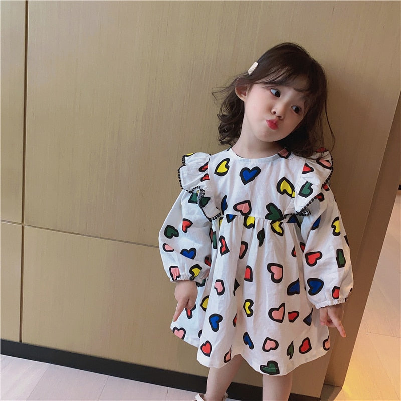 Girls party dress with colorful happy hearts – Ju Ju Jam kids fashion