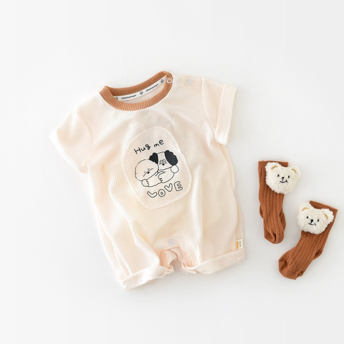 Ju Ju Jam Hug Me Love Baby Romper – Unisex Outfit for Boys and Girls with Sweet Print