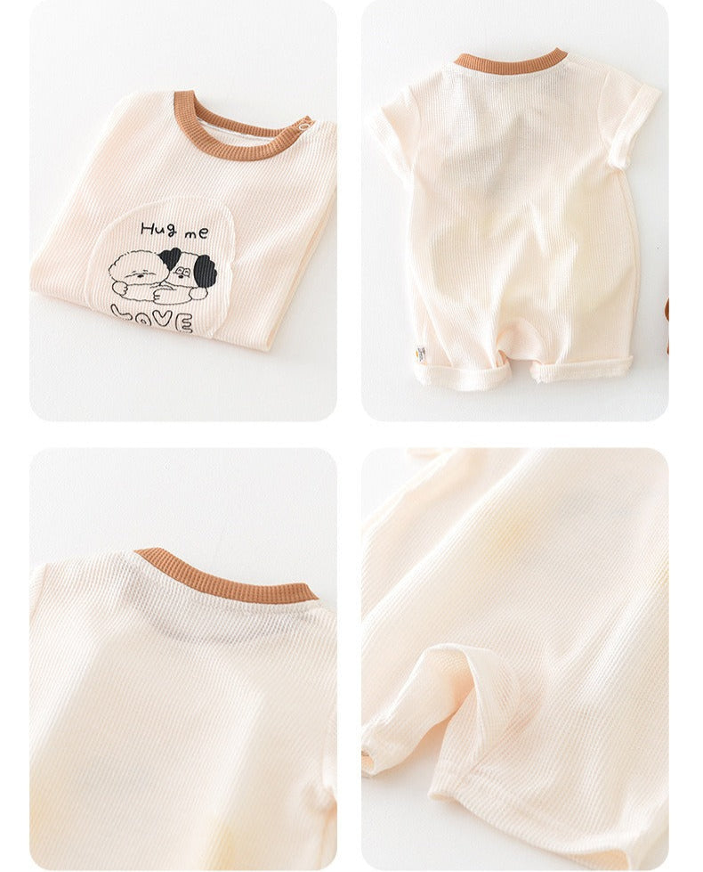 Unisex Baby Romper with Hug Me Love Quote – Soft and Cozy – Ju Ju Jam Clothing