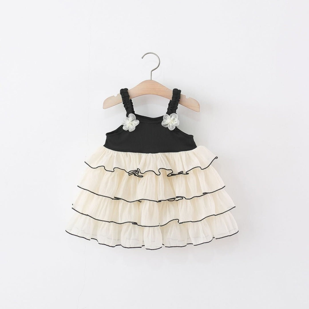 Ju Ju Jam elegant black frill dress – premium outfit for baby girls’ special events.