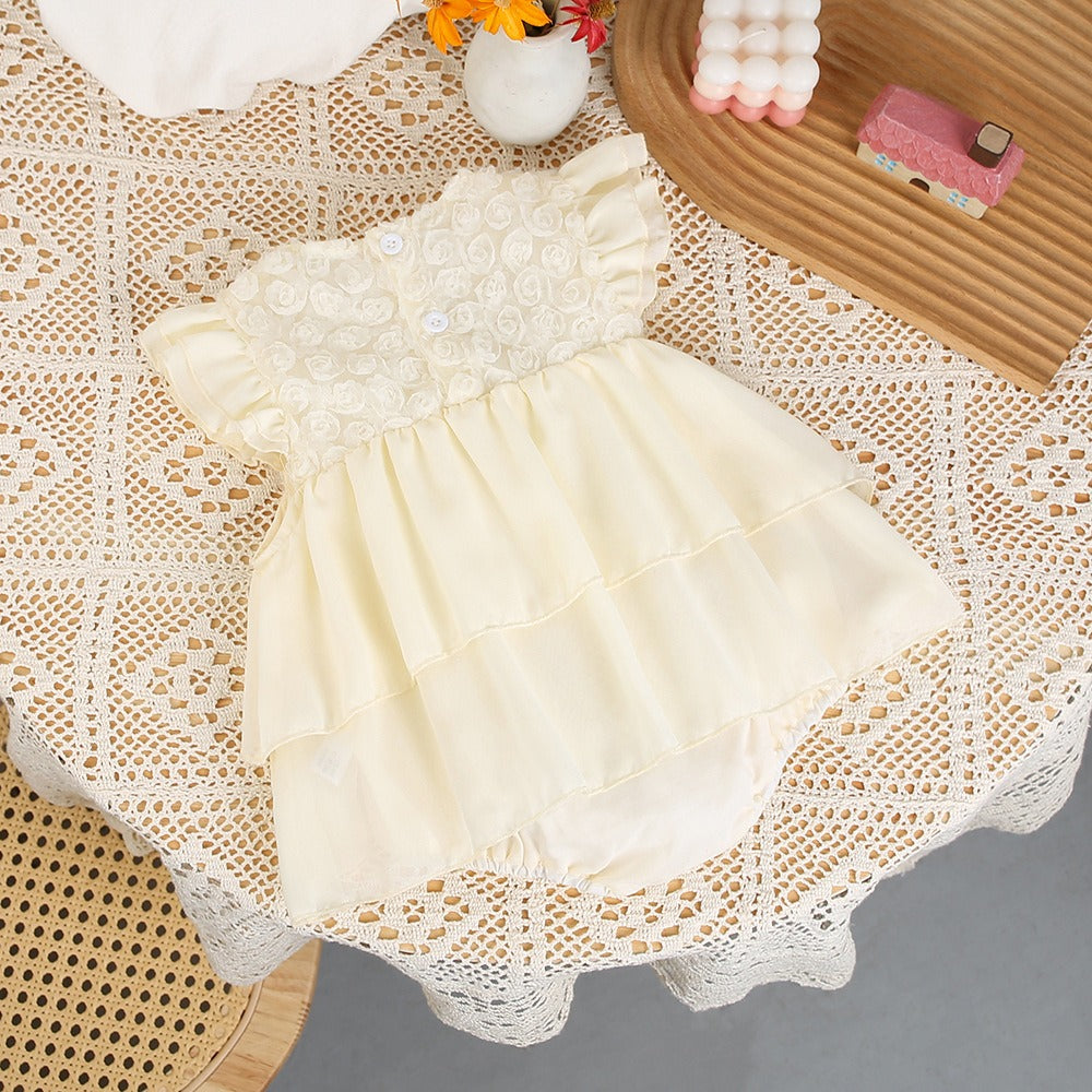 Chic baby girls’ romper dress with tulip hem – Ju Ju Jam Ivy collection