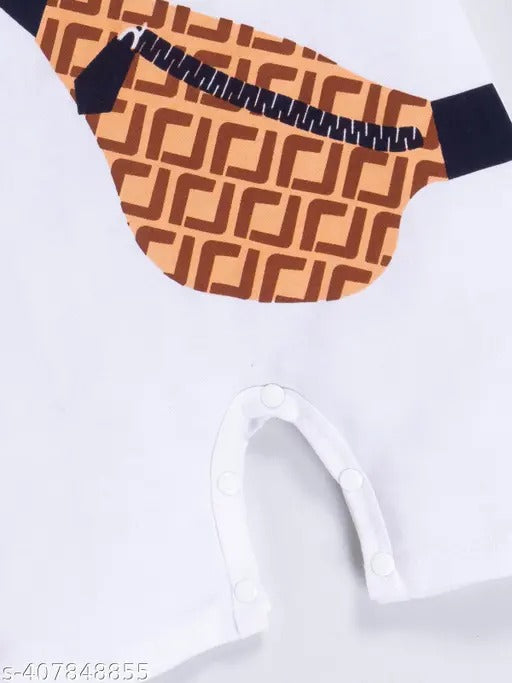 Ju Ju Jam Baby Romper with Travel Bag Print - Stylish and comfortable romper for infants, featuring a travel-themed design.