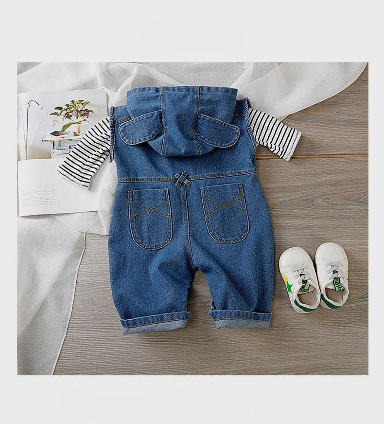 K-Baby Denim Hooded Set for boys and girls β stylish baby outfit by Ju Ju Jam