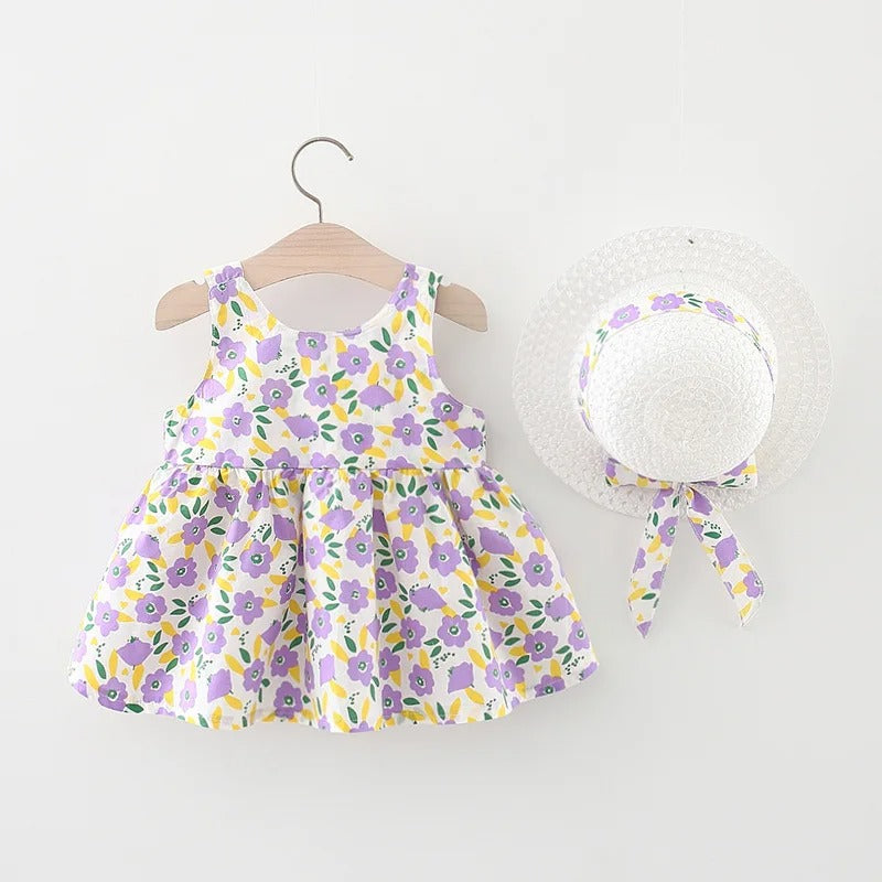 Elegant lavender baby girl dress with bow and hat β Ju Ju Jam outfit