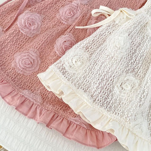 Pretty baby girl romper with attached flowy dress β Layla 2 in 1 design by Ju Ju Jam
