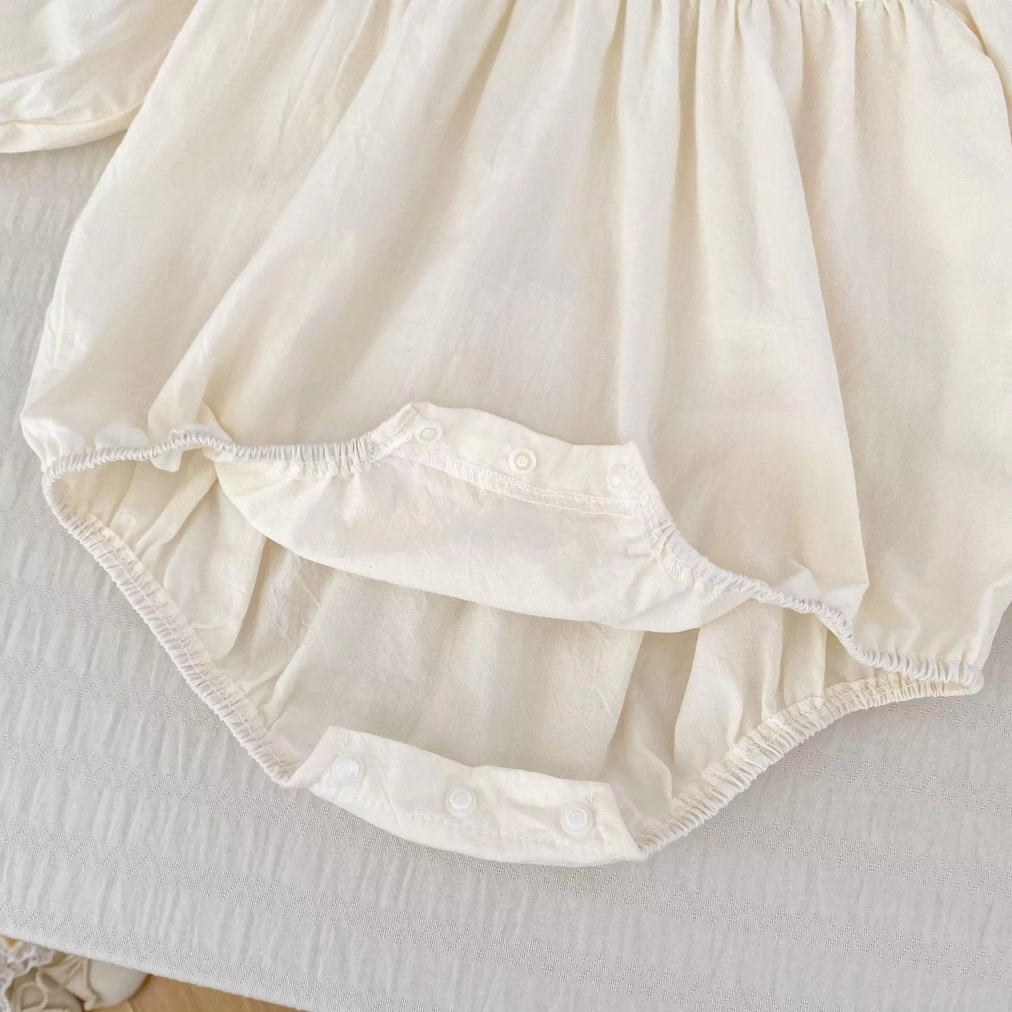 Pretty baby girl romper with attached flowy dress β Layla 2 in 1 design by Ju Ju Jam