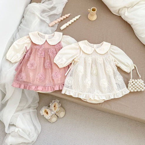 Stylish Layla baby girl set β romper with dress overlay for effortless charm β Ju Ju Jam
