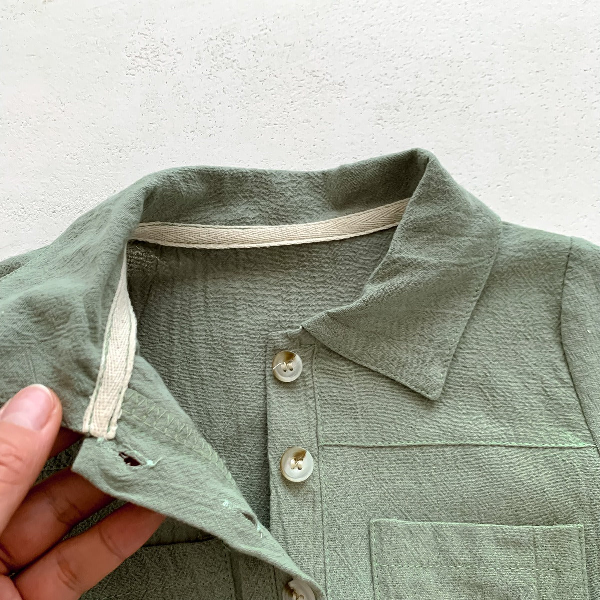 Formal-style baby romper with classic collar – Liam baby boy outfit from Ju Ju Jam