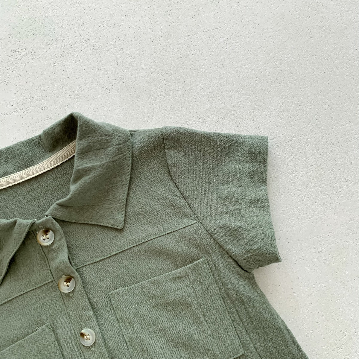 Classic and comfortable baby boy romper with collar β Liam design by Ju Ju Jam