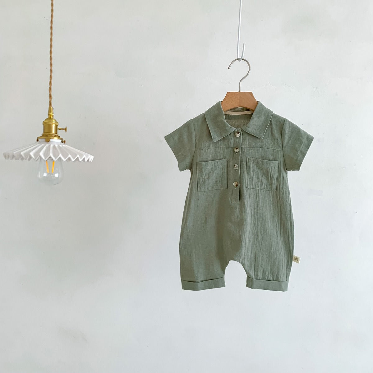 Classic baby boy romper with collar – Liam design from Ju Ju Jam