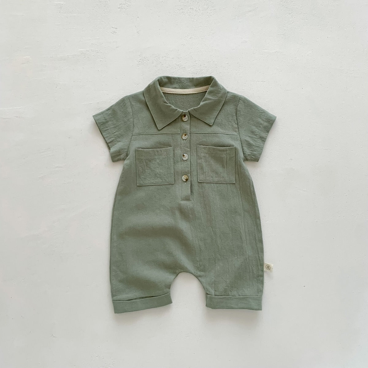 Ju Ju Jam Liam collared romper – premium baby boy outfit with buttoned front