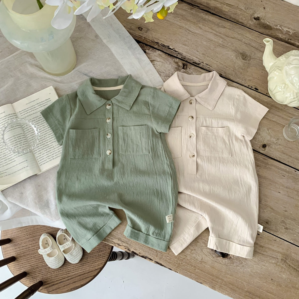 Ju Ju Jam Liam collared romper for baby boys β perfect for formal or casual wear