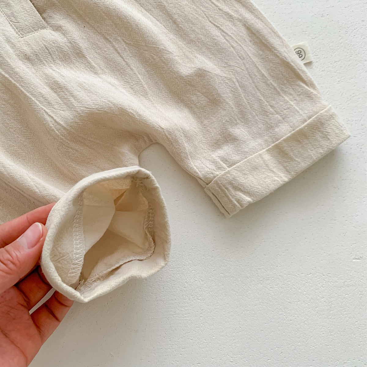 Button-up Liam baby boys romper with classic collar – stylish outfit from Ju Ju Jam