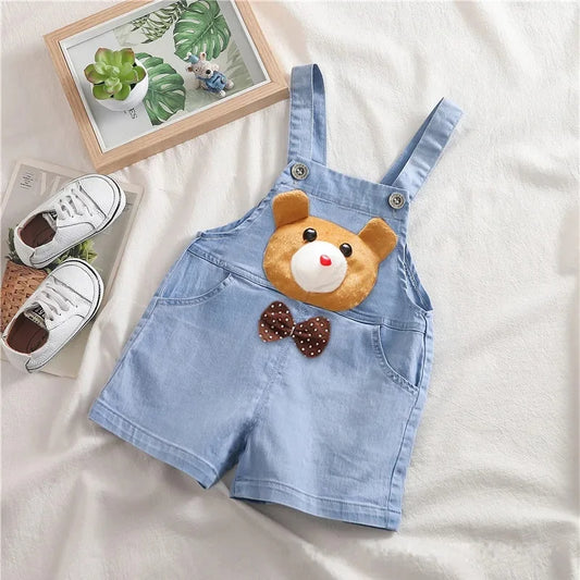 Ju Ju Jam light denim 3D Teddy jumpsuit β adorable unisex baby outfit with teddy bear design.