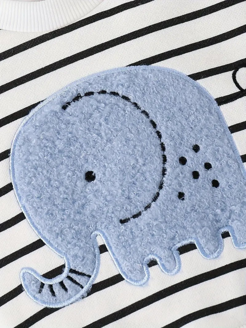 Denim and printed T-shirt set for boys β Lil Elephant baby outfit from Ju Ju Jam.