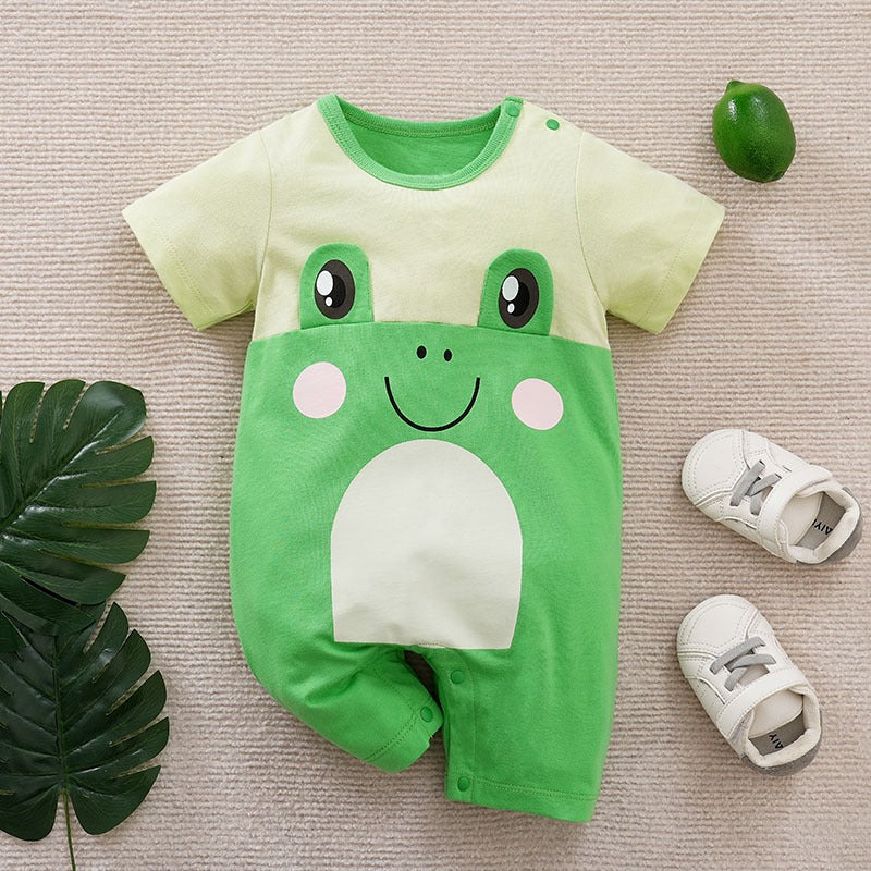 Baby in Little Crawler Romper by Ju Ju Jam – perfect for crawling and playtime