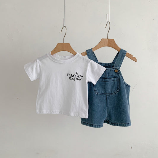 Little Denim Boys and Girls Jumpsuit Set by Ju Ju Jam β unisex denim jumpsuit for babies and toddlers.