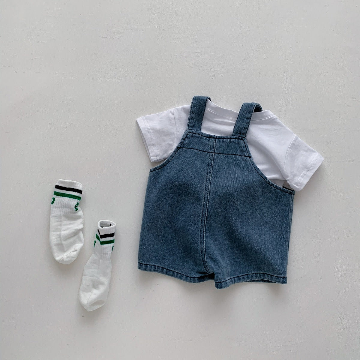 Little Denim baby jumpsuit β Ju Ju Jam unisex outfit perfect for playtime or outings.