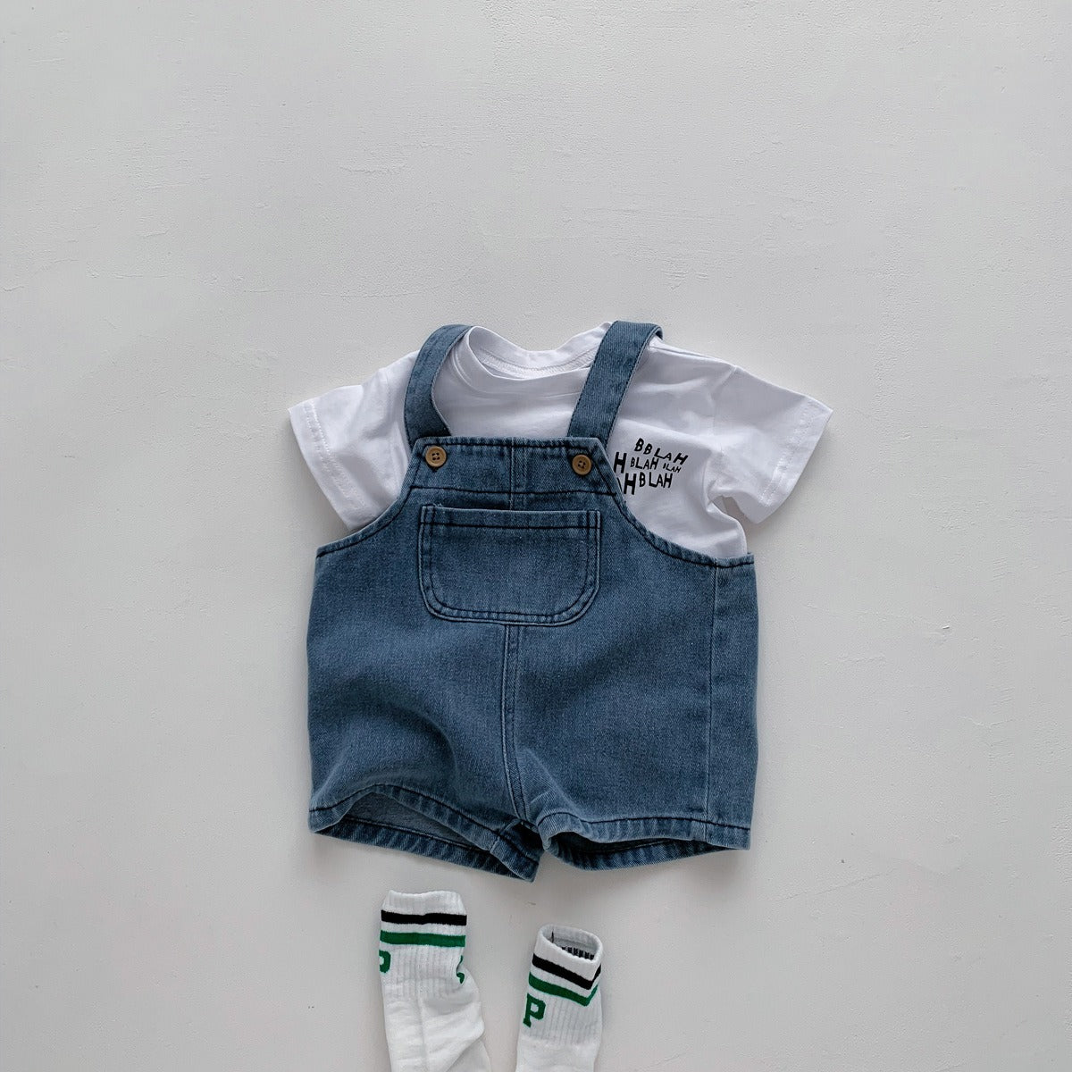 Baby and toddler denim one-piece β Little Denim jumpsuit set from Ju Ju Jam for all-day style.