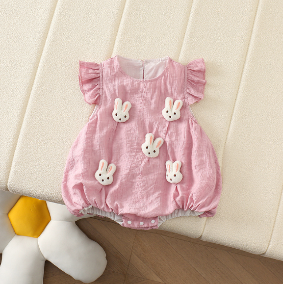 Ju Ju Jam baby girls romper with frills – adorable and comfy outfit named Little Frill Love.