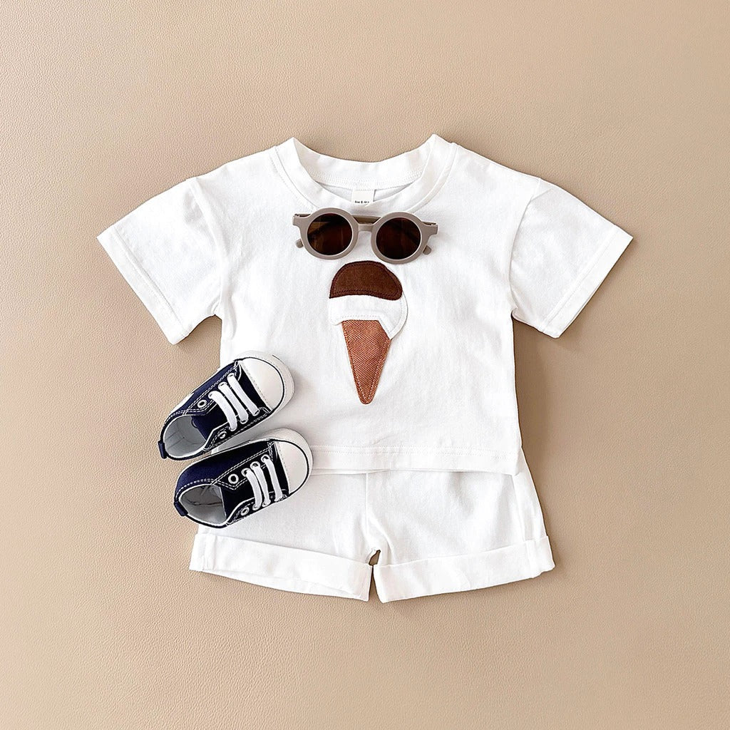 Little Scoops boys and girls co-ord set by Ju Ju Jam – playful and comfy unisex outfit for toddlers.
