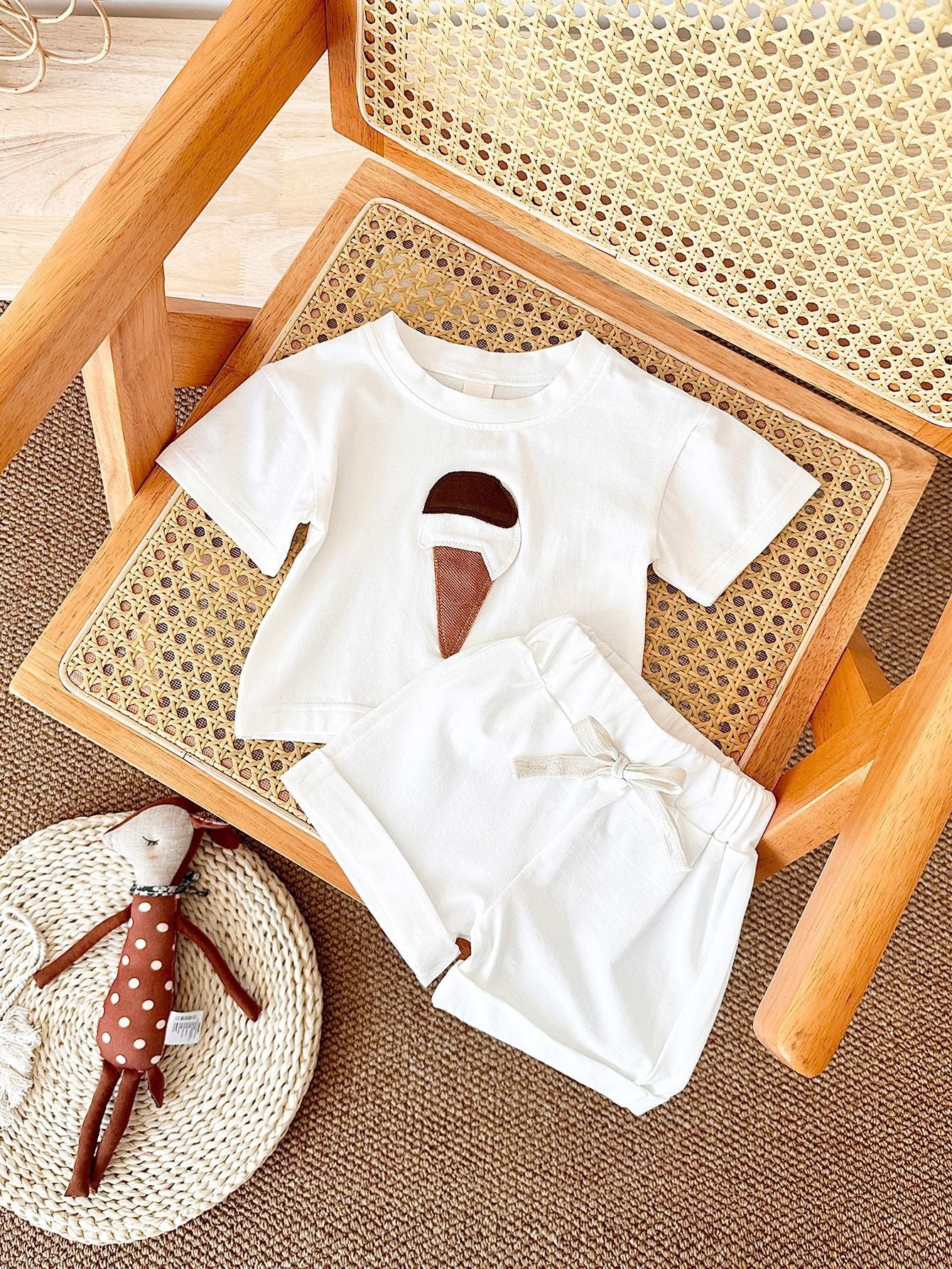 Little Scoops toddler co-ord set – Ju Ju Jam’s fun and gender-neutral clothing choice.