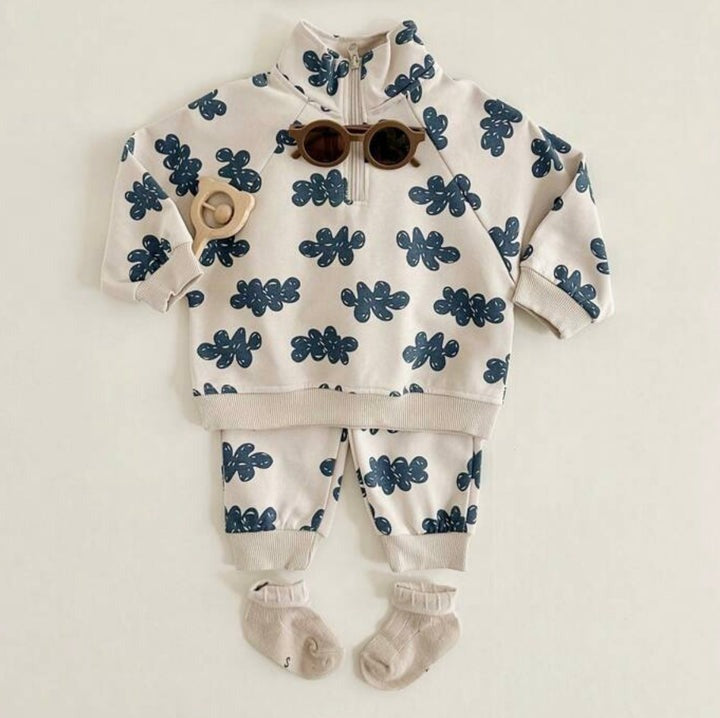 Ju Ju Jam Little Sky Walker baby and toddler unisex co-ord set β lightweight, breathable two-piece outfit in pastel sky colors.