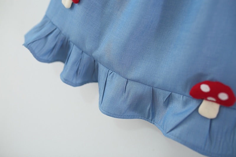 Whimsical mushroom print baby girl clothing set – Ju Ju Jam Luna set