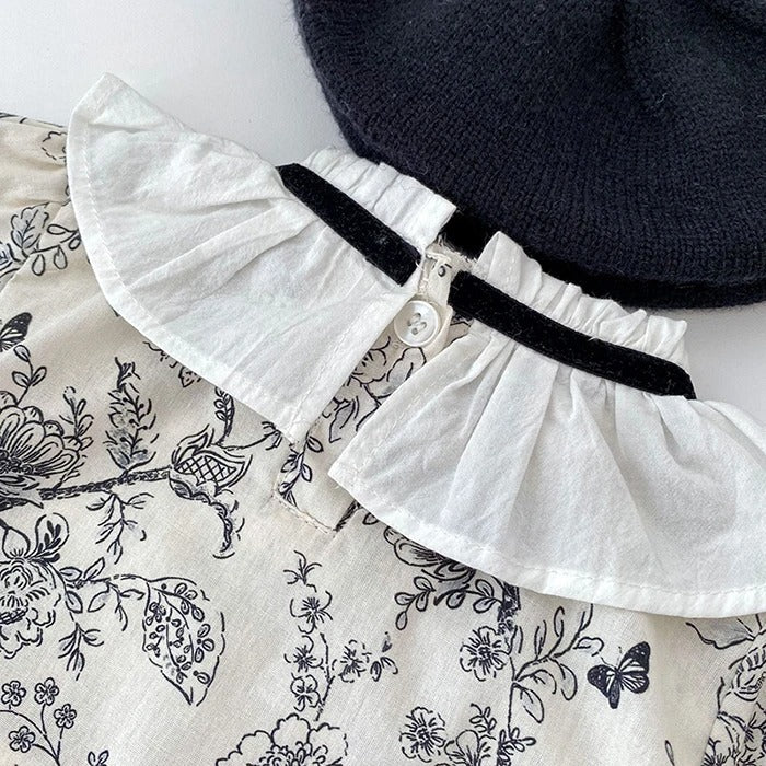 Mia two-piece outfit for baby girls with soft cotton top and matching shorts β Ju Ju Jam kidswear.