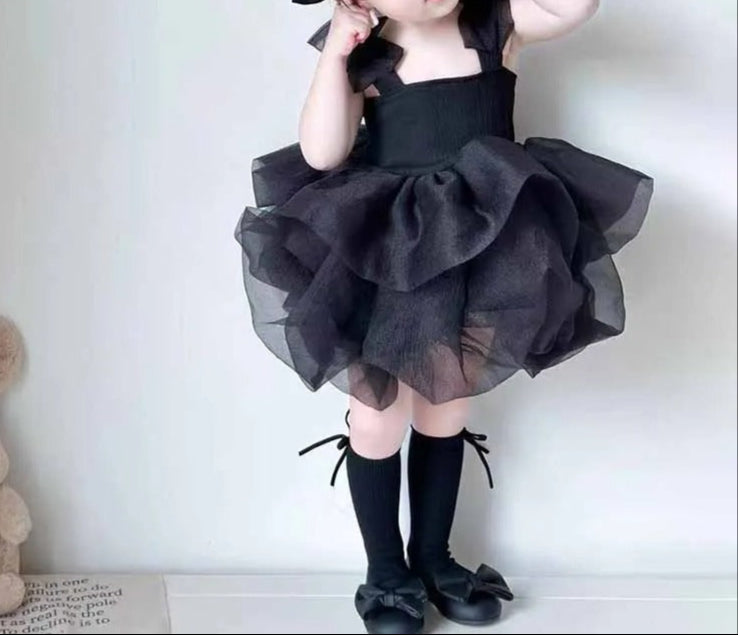 Midnight Magic Girls Princess Dress – High-quality starry-themed princess dress by Ju Ju Jam for infants and toddlers. Ideal for party wear, festive events, and photo sessions. Comfortable and durable design for baby girls.