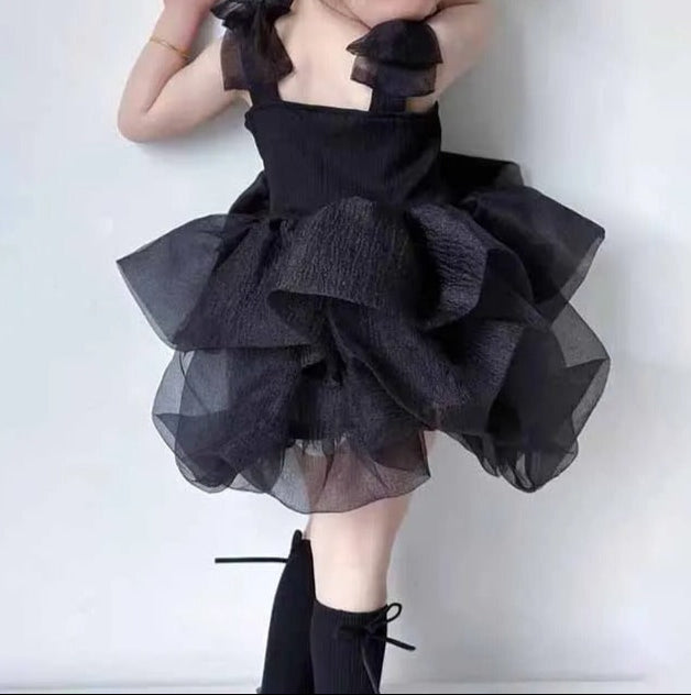Midnight Magic Girls Princess Dress by Ju Ju Jam – Enchanting dark blue princess dress for baby girls, featuring starry patterns and magical design. Perfect for birthdays, festive parties, and photo shoots