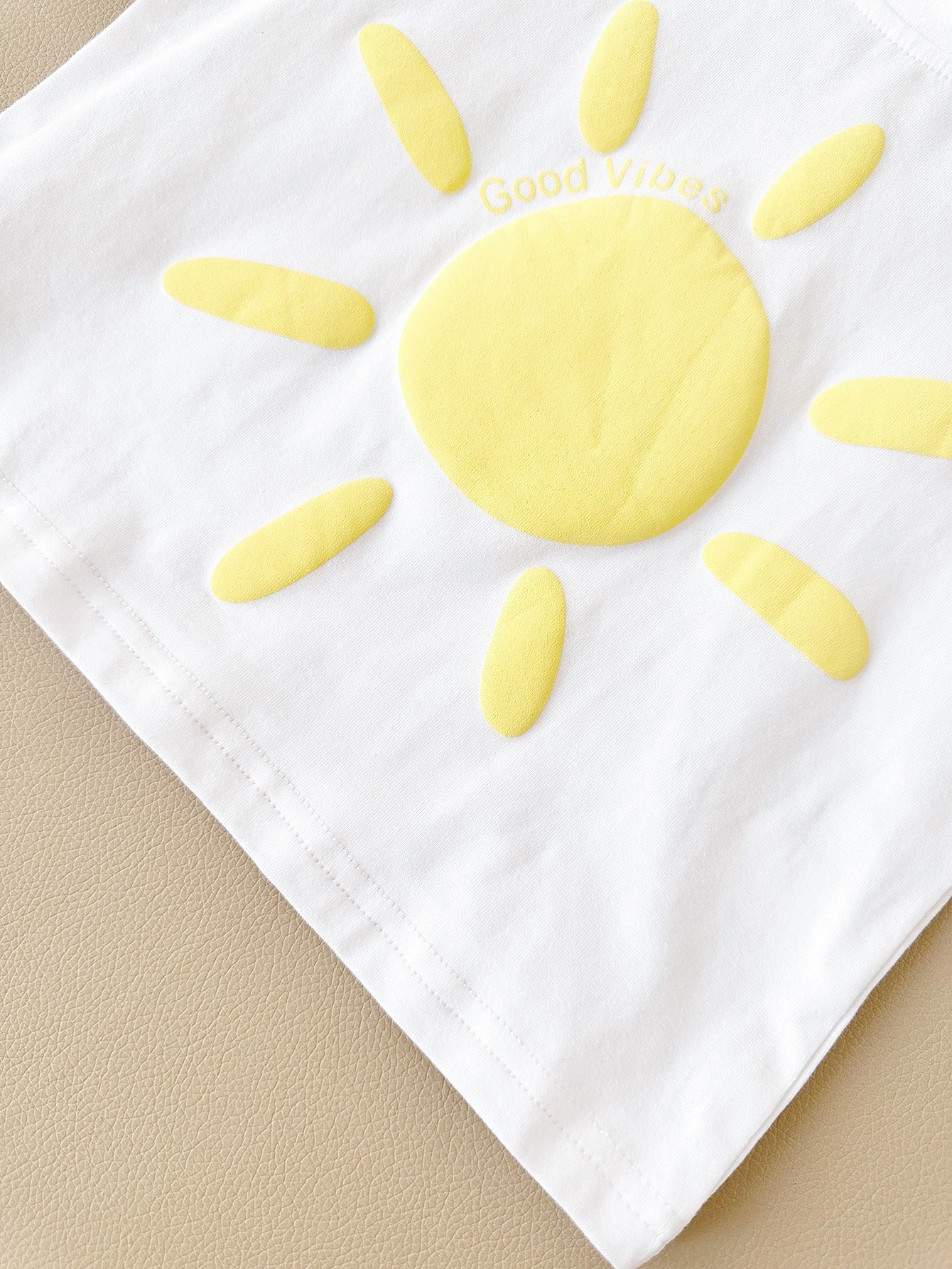 Trendy baby girl set β Miss Good Vibes top and shorts duo with uplifting style from Ju Ju Jam.