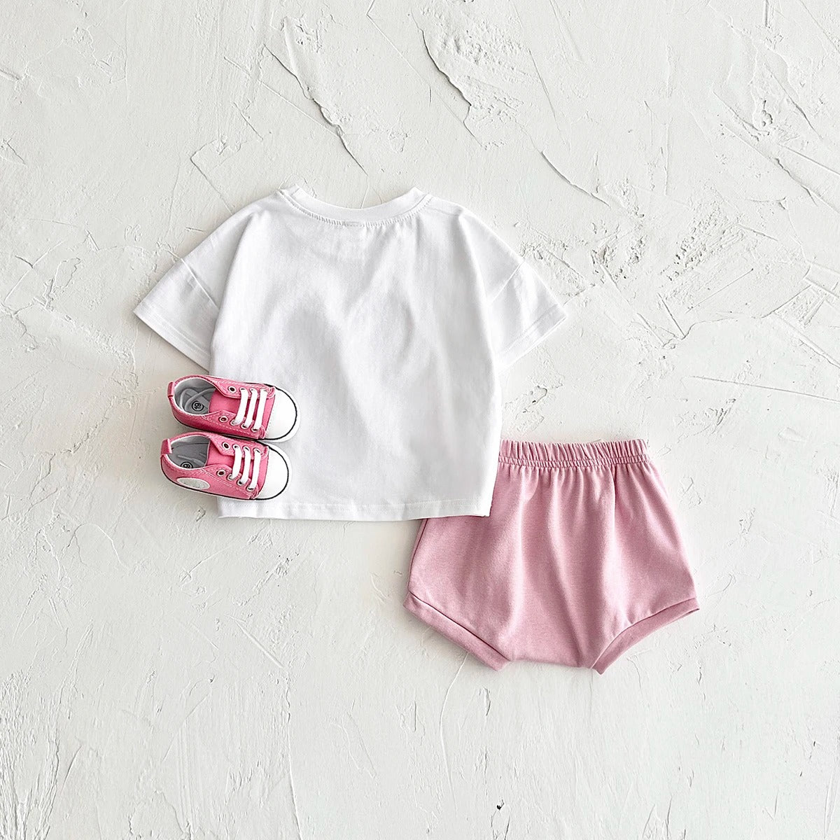 Miss Good Vibes baby girl summer set β cute top and shorts combo from Ju Ju Jam kidswear.