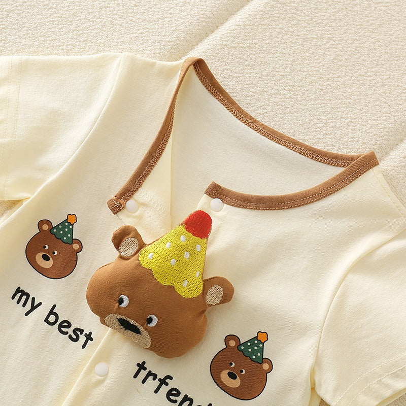 My Best Friend Bear Baby Boys Girls Romper by Ju Ju Jam – Comfortable and breathable cotton romper with cute bear print. Ideal for newborns and toddlers, perfect for playtime or outings.