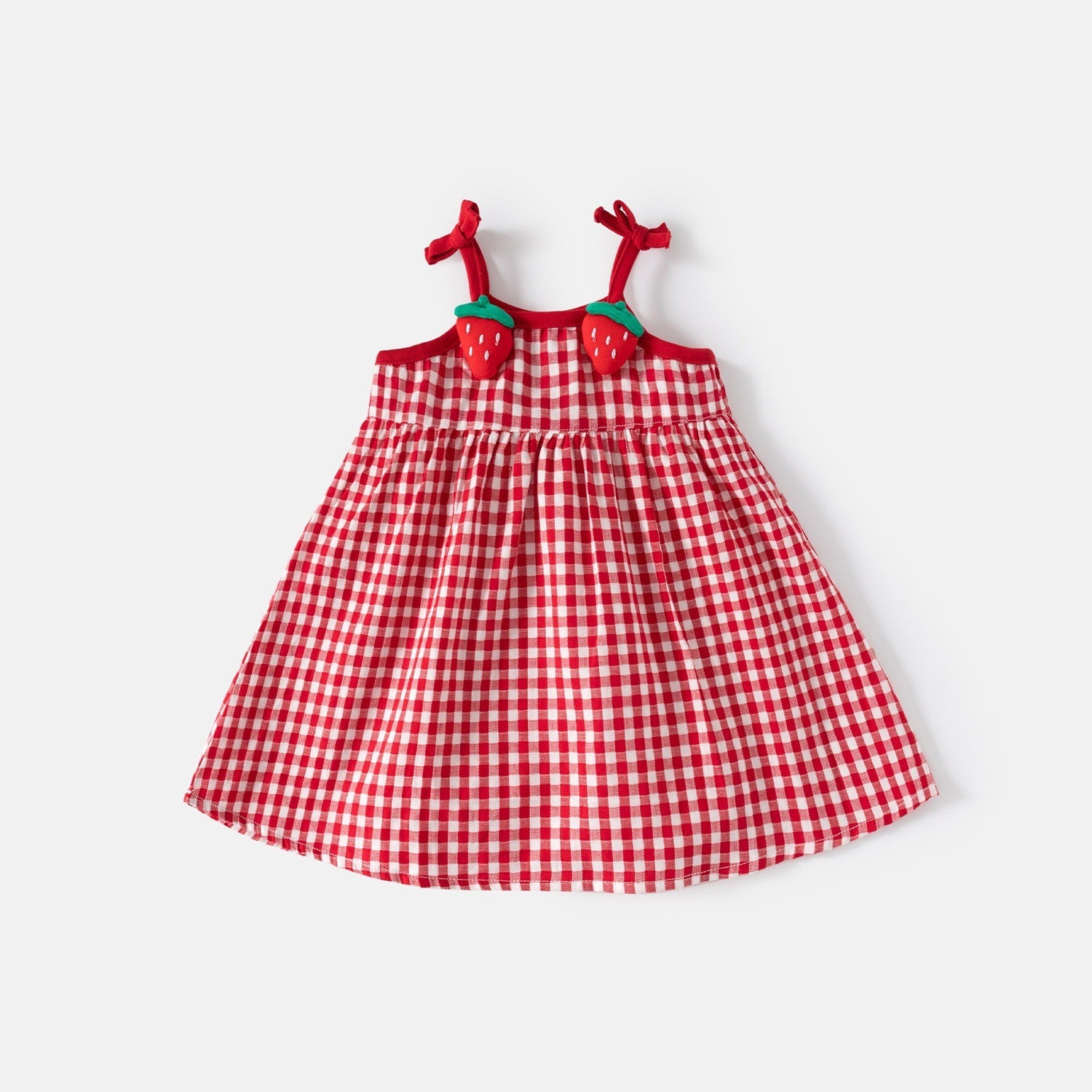 Nora Strawberry Checkered Baby Girls Dress with cute fruit print – Ju Ju Jam