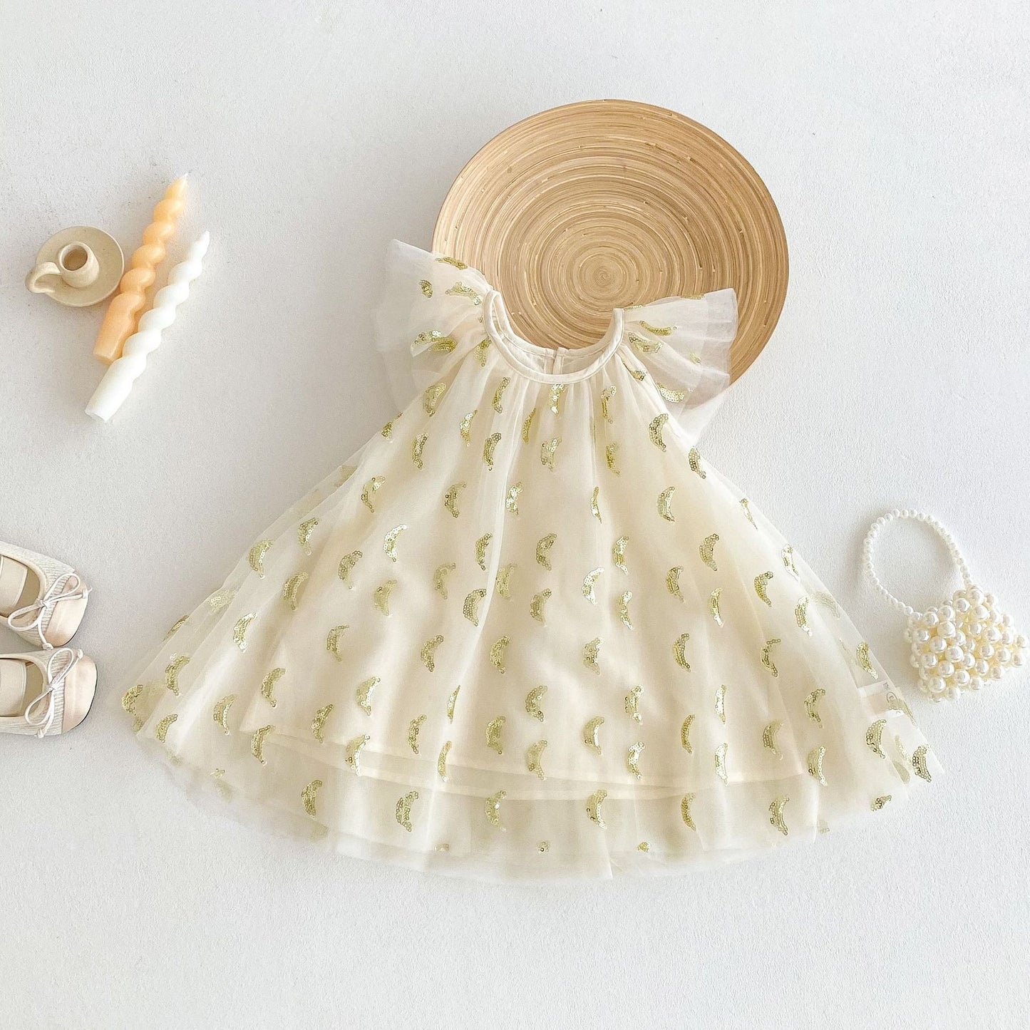Baby girl in Nyla Party Princess Sequin Dress by Ju Ju Jam – sparkly party dress for special occasions
