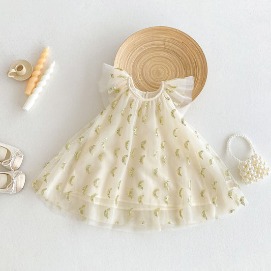 Baby girl in Nyla Party Princess Sequin Dress by Ju Ju Jam β sparkly party dress for special occasions