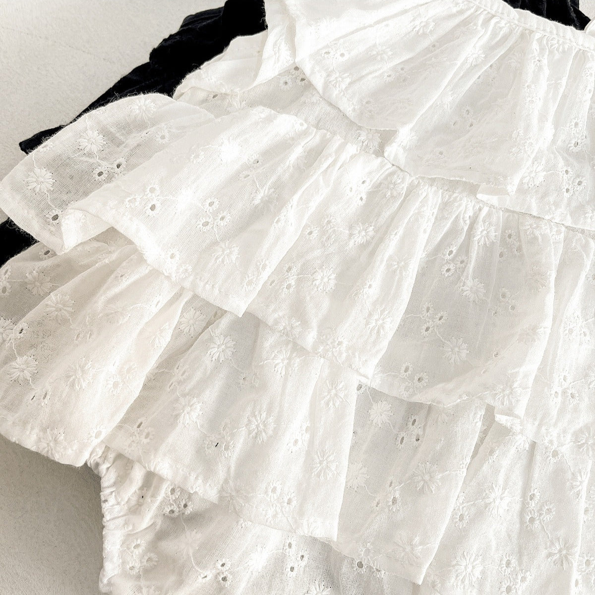 Elegant baby girl romper dress with ruffles – Ju Ju Jam Riley collection