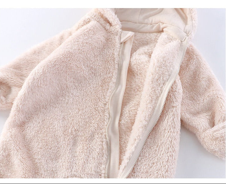 Tiny Puff Baby Boys and Girls Hoodie Romper