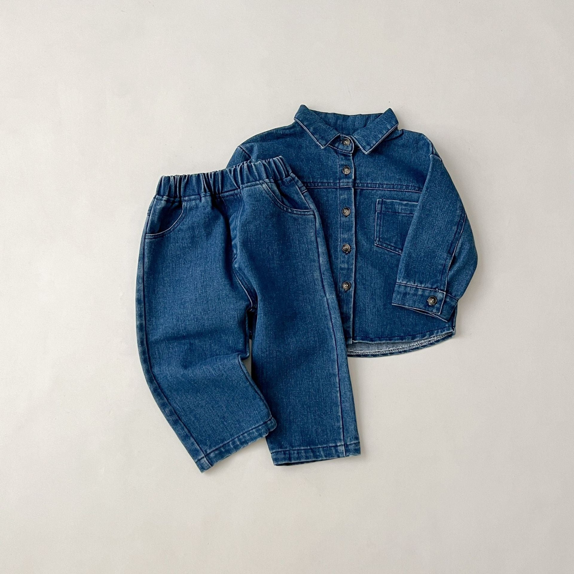 Ju Ju Jam baby co-ords – all-denim look with shirt and pants for girls and boys.