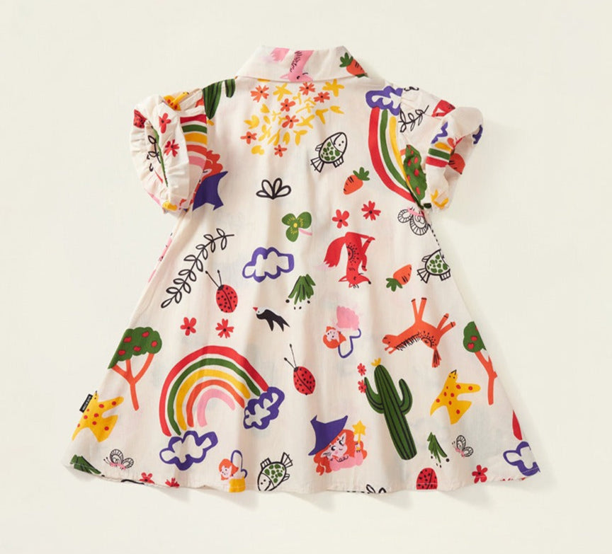 Ju Ju Jam Graffiti Colourful Art Dress for girls – trendy artistic outfit for kids.
