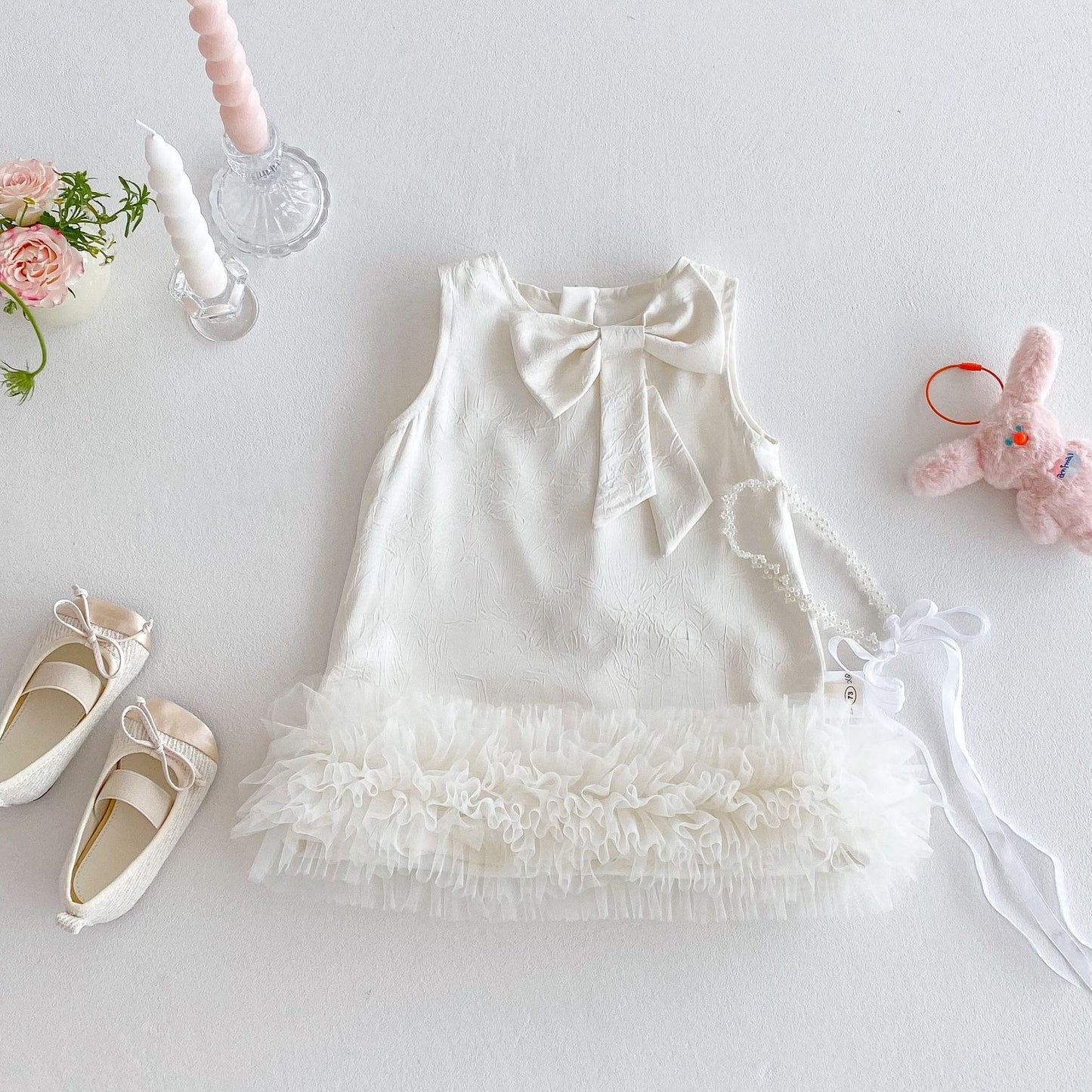 Grace Bow Girls Frill Party Dress