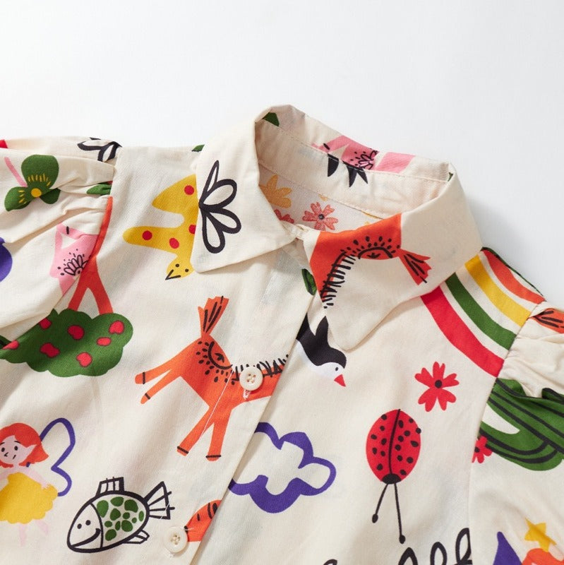 Colourful graffiti art dress for baby girls – Ju Ju Jam kids fashion wear.