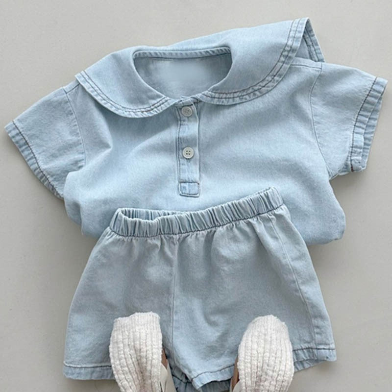 Lil Trendster Boys and Girls Denim Set