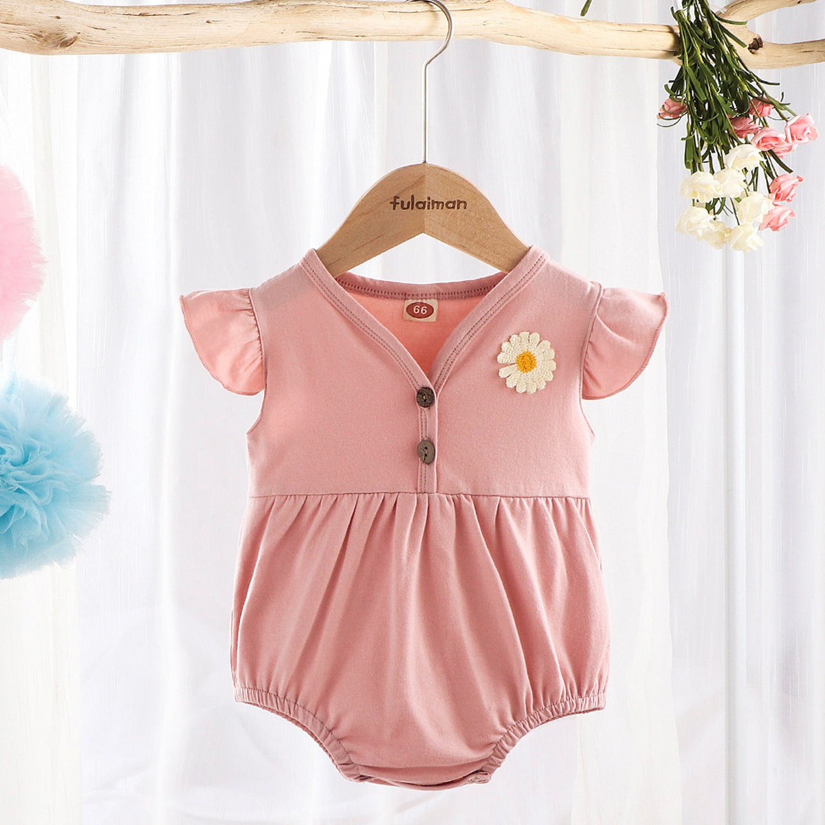Ju Ju Jam flower print comfy romper for baby girls