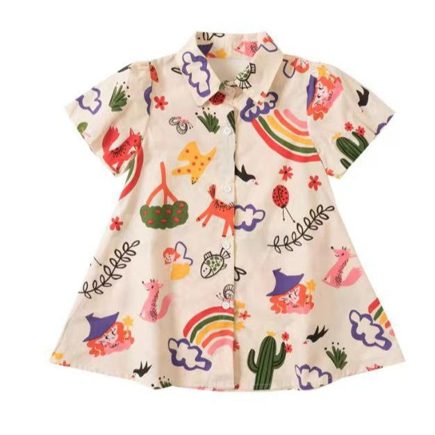 Artistic graffiti print girls dress – stylish and fun outfit from Ju Ju Jam.