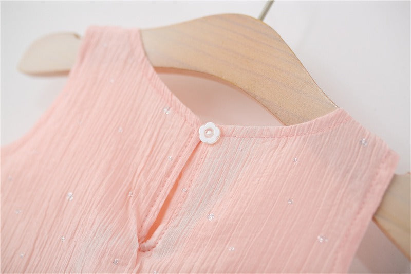 Rose Bloom Frill Girls Dress with Hat