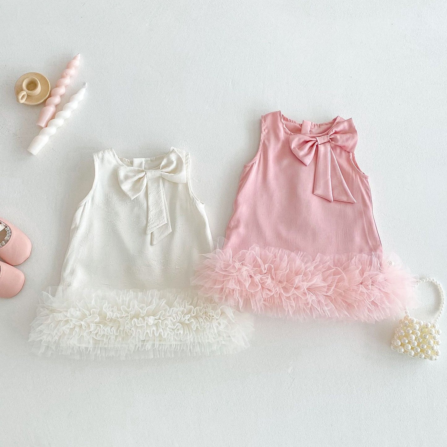 Grace Bow Girls Frill Party Dress