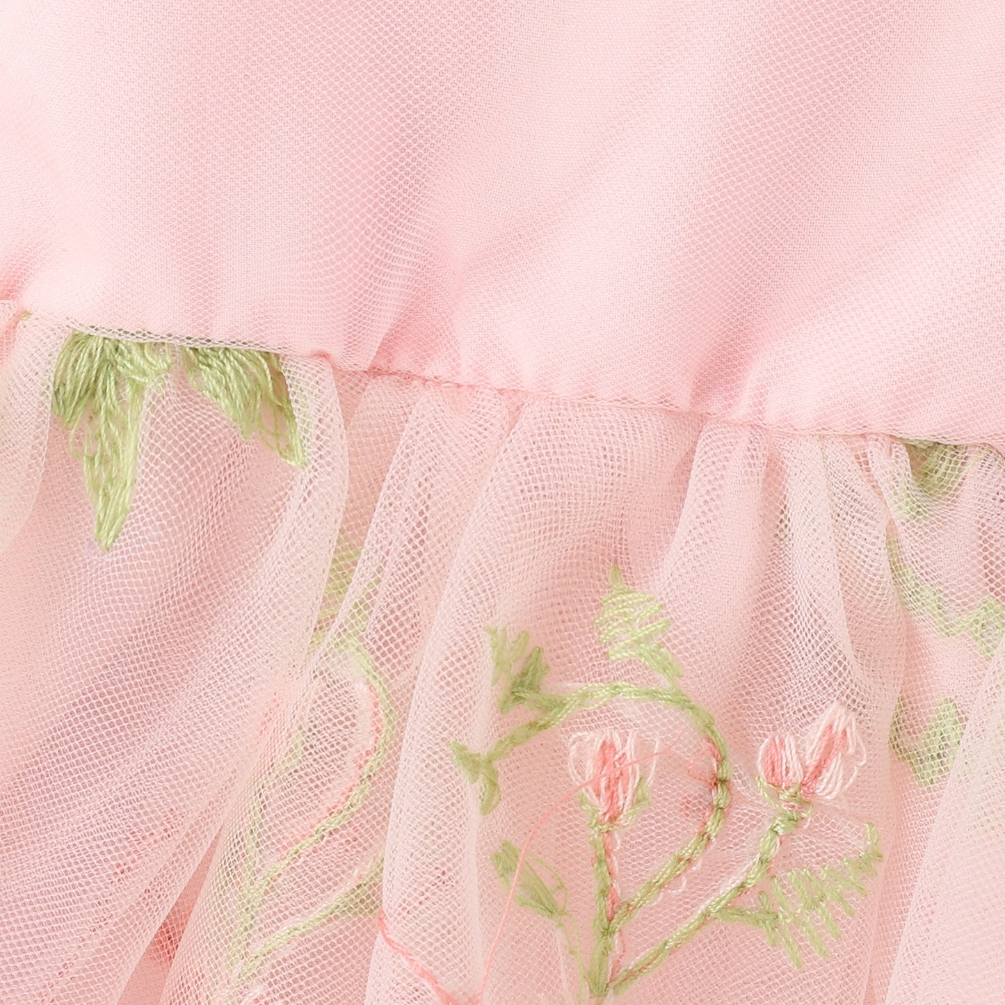 Flower Embroidered Girls Romper Dress