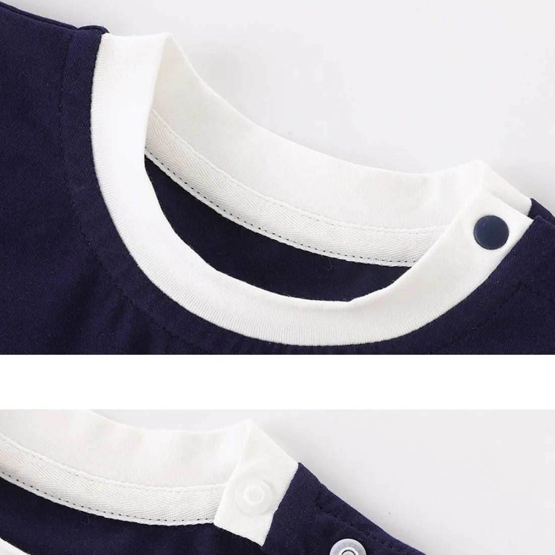 Comfy baby romper for boys β Oliver Breeze design with relaxed fit from Ju Ju Jam.